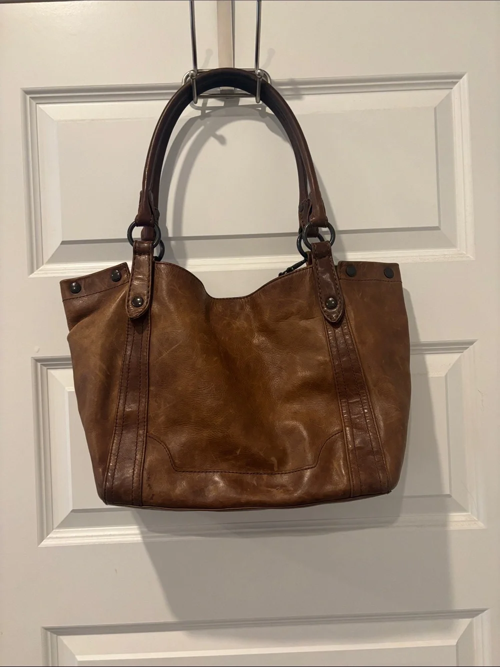 Frye Melissa Classic Brown Leather Tote Bag - Stylish Everyday Handbag